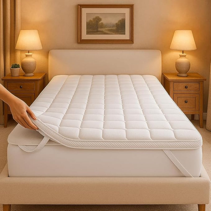 Zavora Homes High-Density Comfort Foam Mattress Topper (5cm Thick) | Medium-Soft Support | Premium Knitted Fabric | Adds Comfort to Firm Mattresses | Durable (Single - 90 x 190 cm)