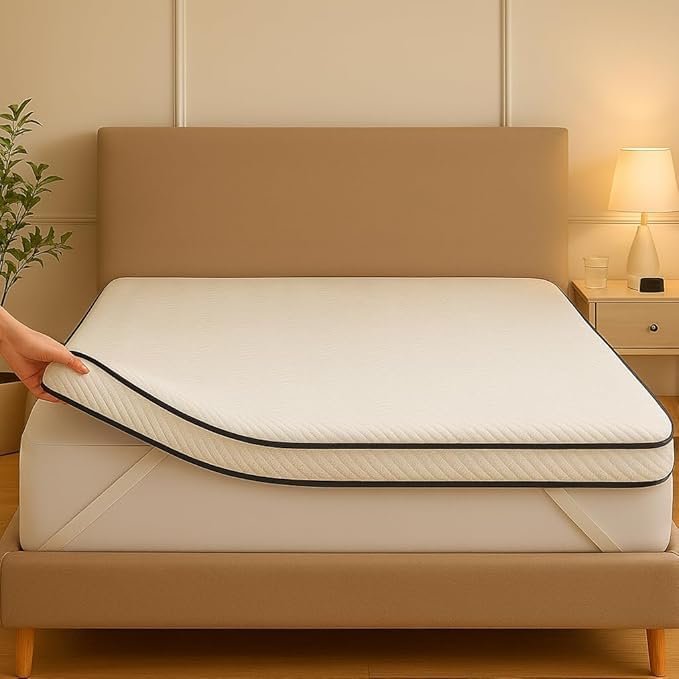 Zavora Homes High Density Soft Foam Mattress Topper – 6cm Thick, Premium Fabric, Plush Comfort & Support – Breathable, Durable, Luxury Bed Topper (Queen - 150 x 190 cm)
