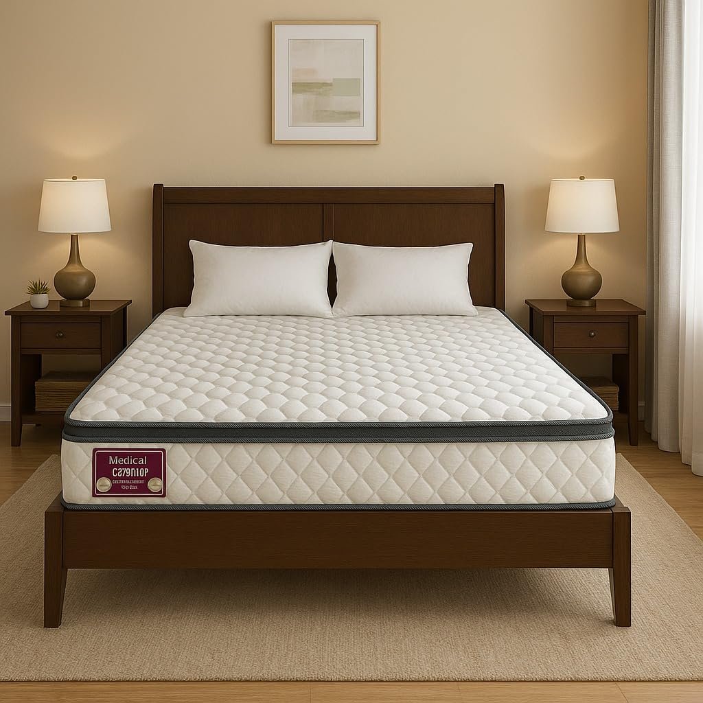 Zavora Homes Medical Euro Top Mattress – Orthopedic Medium Firm Support | (15 cm Thickness) | Pressure Relief | Motion Isolation | Premium Knitted Fabric (Wide Single - 100 x 200 cm)