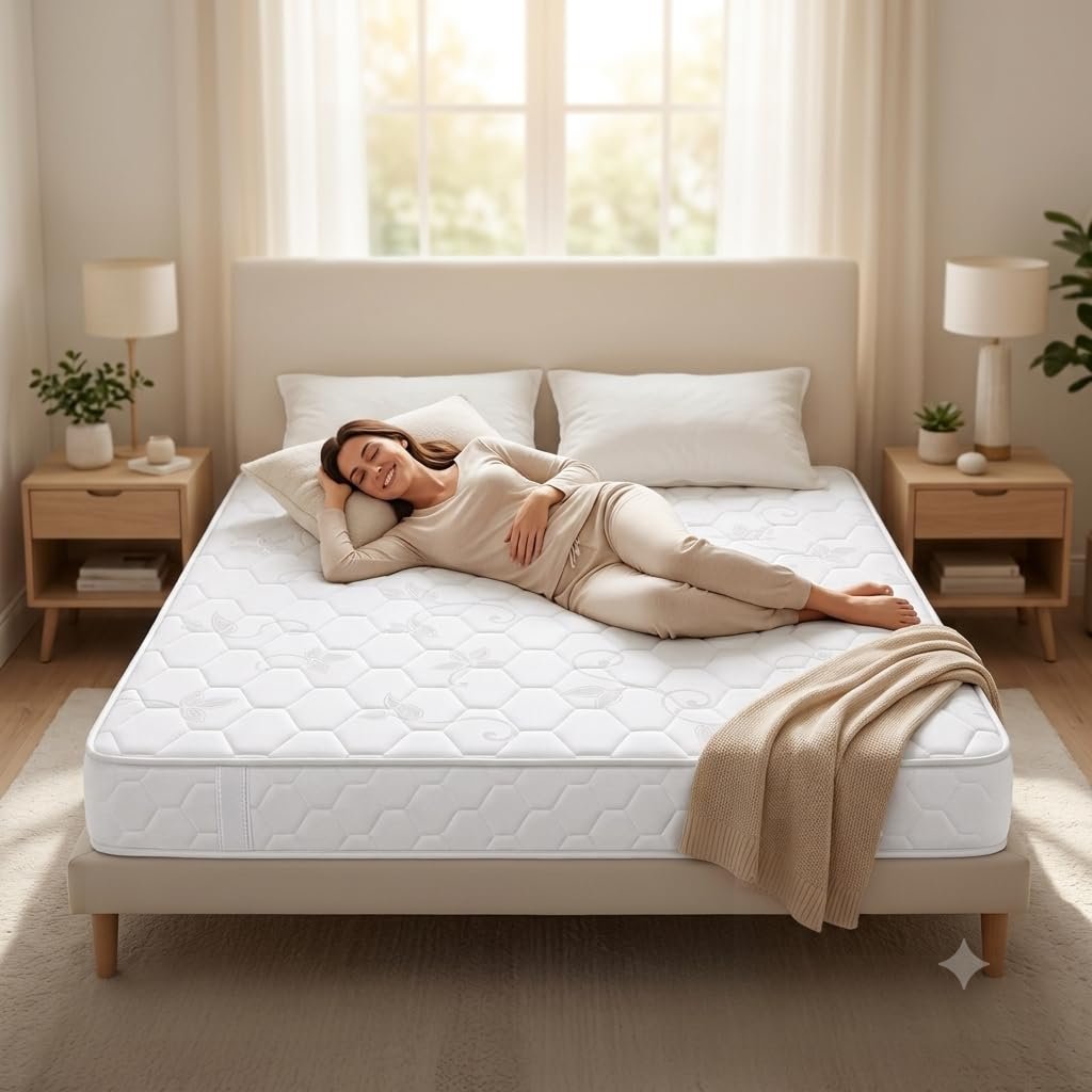 Orthopedic Foam (15 cm Thickness),Medical Mattress, Extra Firm Bed Mattress for Back Support & Back Pain Relief, White American Tricot Fabric Cover, (King - 180 x 200 cm)