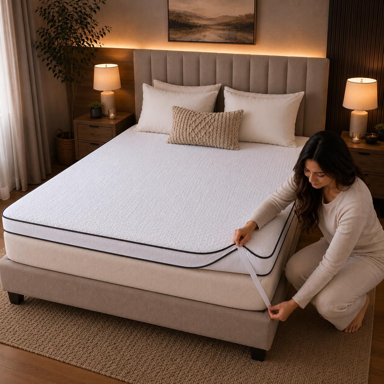 10-cm Thickness Soft Foam Mattress Topper | Premium Knitted Fabric | Plush Comfort & Pressure Relief | Breathable, Durable Bed Topper (Single XL - 90 x 200 cm)