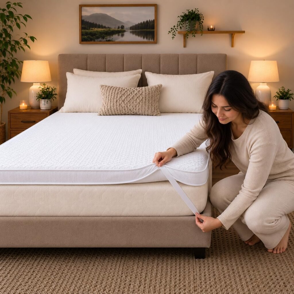 Soft Foam Mattress Topper (5cm Thickness) | Premium Knitted Fabric | Plush Comfort & Support | Breathable, Durable, Bed Topper (King - 180 x 200 cm)