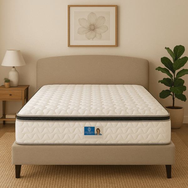 Zavora Bonnell Spring Pillow Top Mattress – White | Pressure Relief | Medium-Firm Comfort