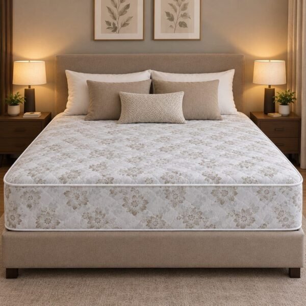 Zavora Orthopedic Medical Mattress – Beige Floral | Firm Support | Breathable Fabric